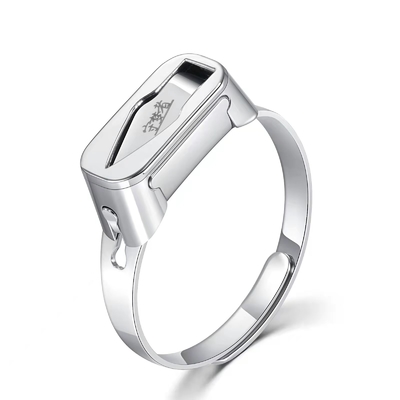 Stainless Steel Self Defense Silver Jewelry Ring Anodized Surface For Men / Women